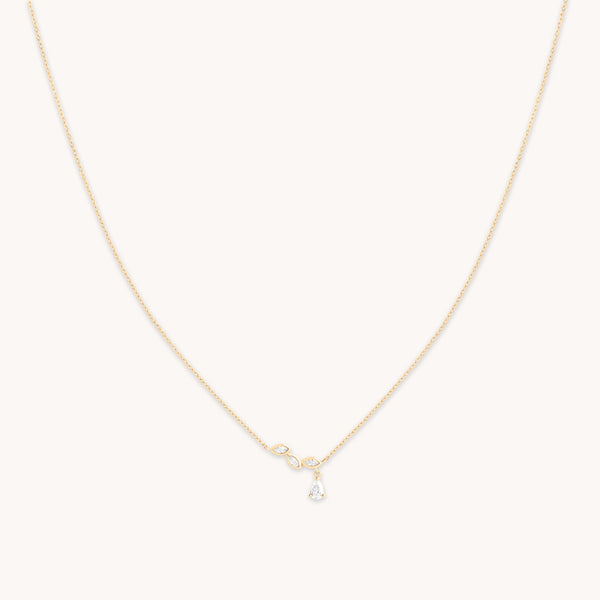 astrid & miyu Diamond Marquise Drop Pendant Necklace in Solid Gold