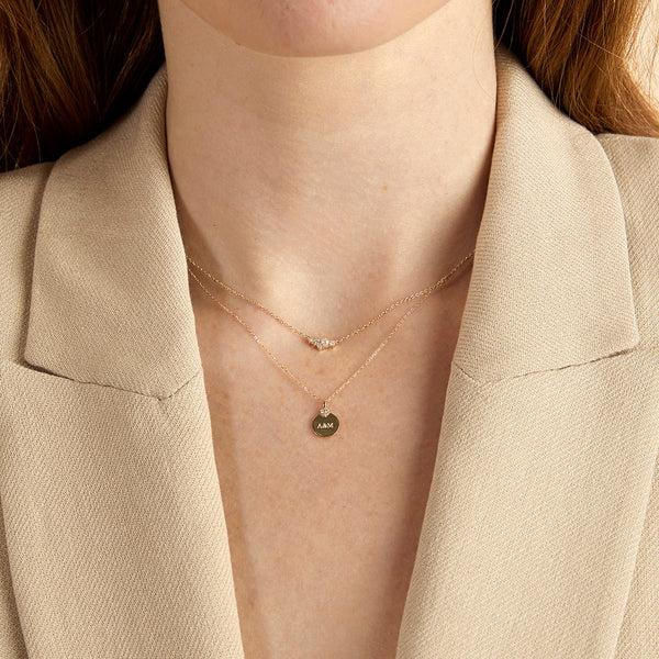 Astrid & Miyu Diamond & Pearl Pendant Necklace In Solid Gold
