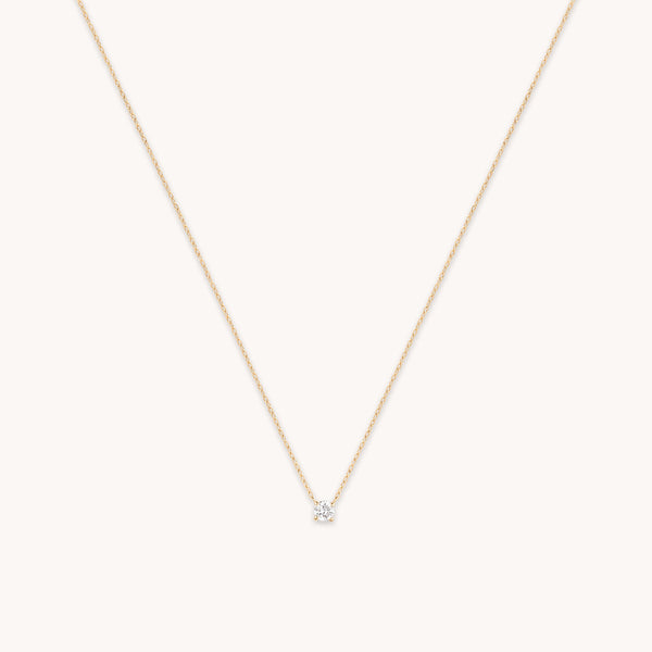 astrid & miyu Diamond Solitaire Pendant Necklace in Solid Gold