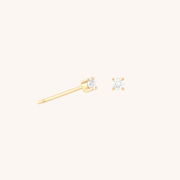 astrid & miyu Diamond Solitaire Stud Earrings in Solid Gold
