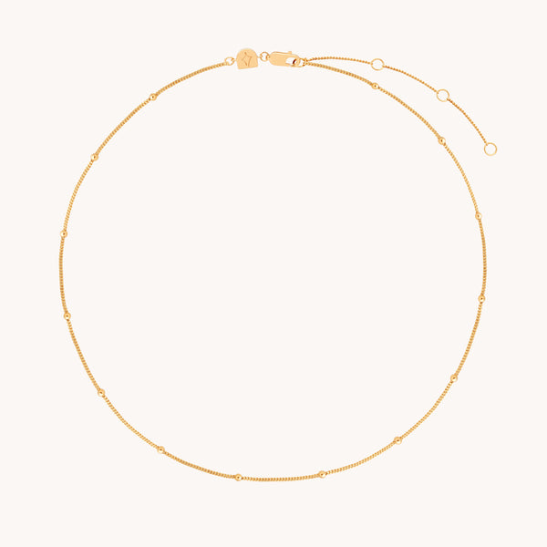 astrid & miyu Essential Beaded Chain Necklace in Gold
