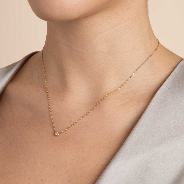 Astrid & Miyu Essential Crystal Pendant Necklace In Gold