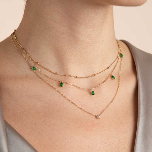 Astrid & Miyu Essential Crystal Pendant Necklace In Gold