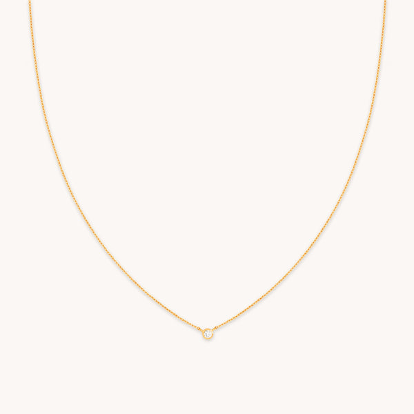 astrid & miyu Essential Crystal Pendant Necklace in Gold