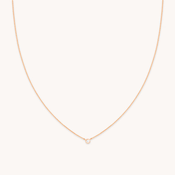 astrid & miyu Essential Crystal Pendant Necklace in Rose Gold