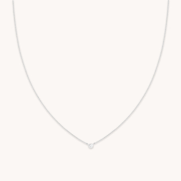 astrid & miyu Essential Crystal Pendant Necklace in Silver