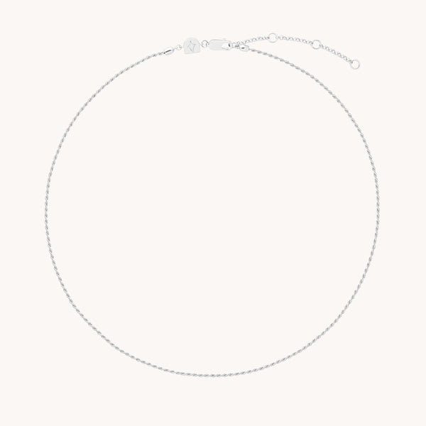 astrid & miyu Essential Rope Chain Necklace in Silver