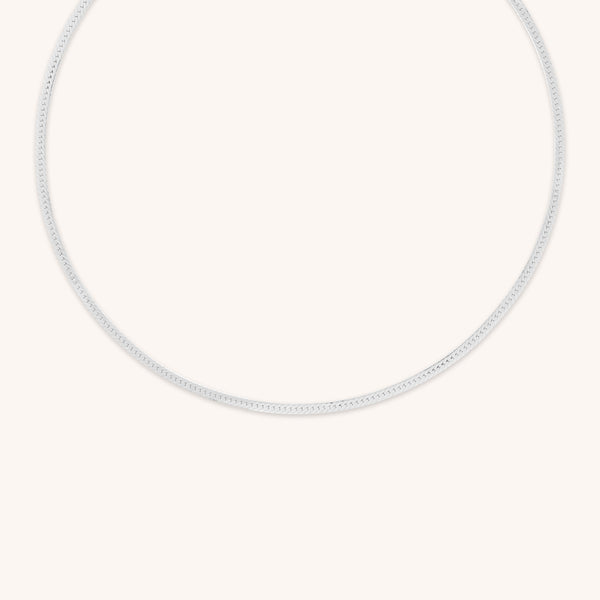 astrid & miyu Essential Snake Chain Necklace in Silver