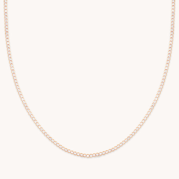 astrid & miyu Gleam Tennis Chain Necklace in Rose Gold