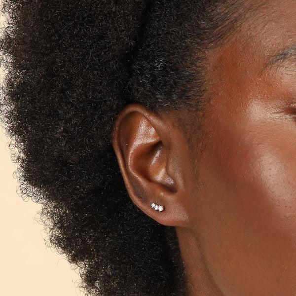 Astrid & Miyu Glimmer Crystal Climber Stud Earrings In Gold