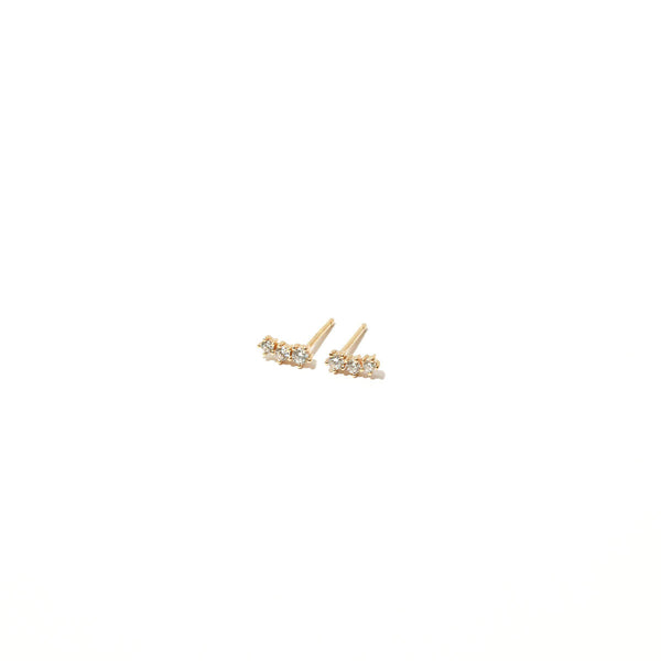 Astrid & Miyu Glimmer Crystal Climber Stud Earrings In Gold