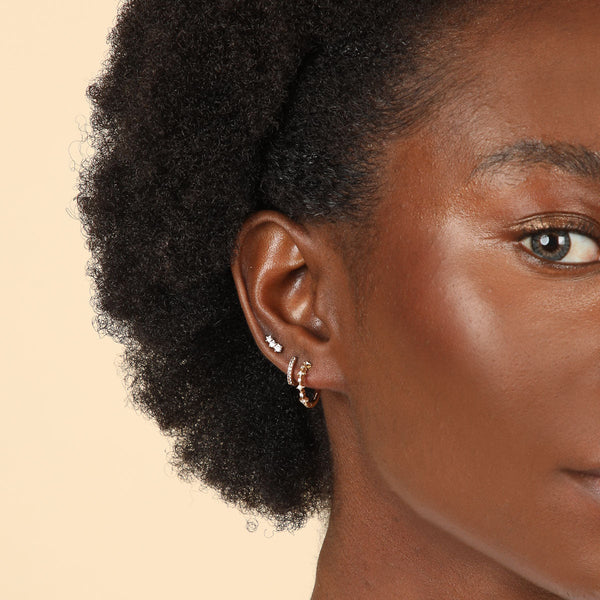 Astrid & Miyu Glimmer Crystal Climber Stud Earrings In Gold