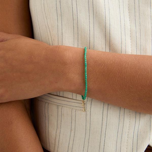 Astrid & Miyu Green Agate Gemstone Gift Set In 9k Gold