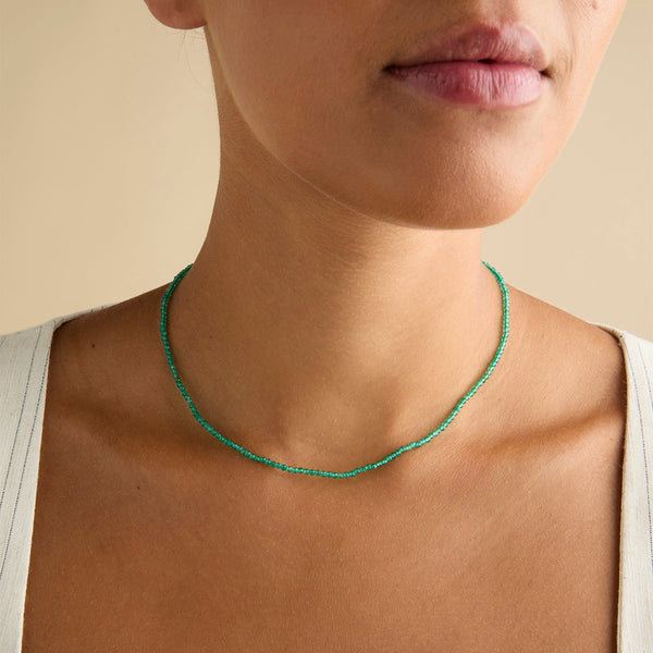 Astrid & Miyu Green Agate Gemstone Gift Set In 9k White Gold