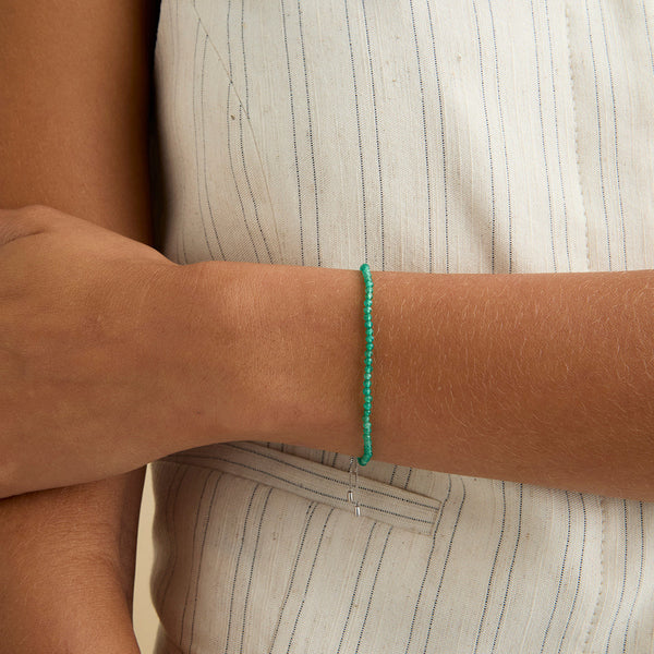 Astrid & Miyu Green Agate Gemstone Gift Set In 9k White Gold