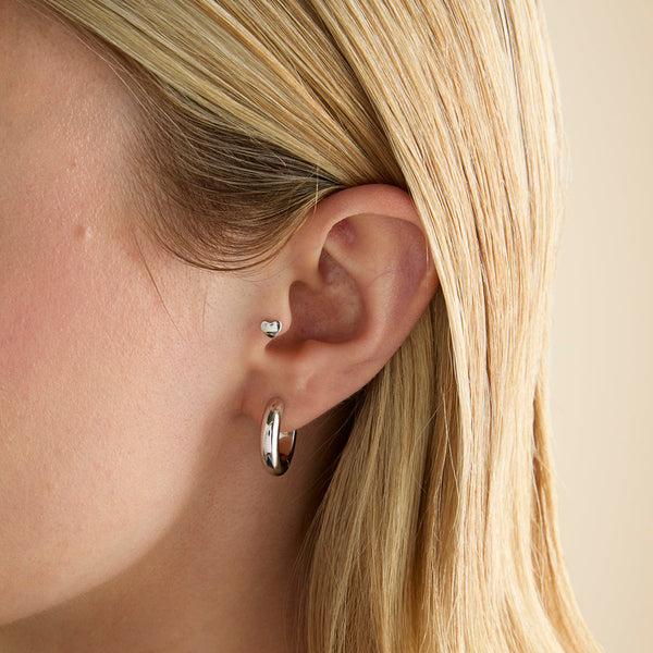 Astrid & Miyu Heart Titanium Piercing Stud In Platinum