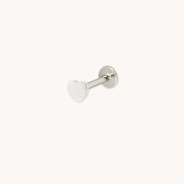 astrid & miyu Heart Titanium Piercing Stud in Platinum