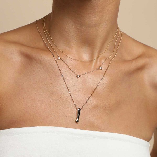 Astrid & Miyu I Initial Bold Pendant Necklace In Gold