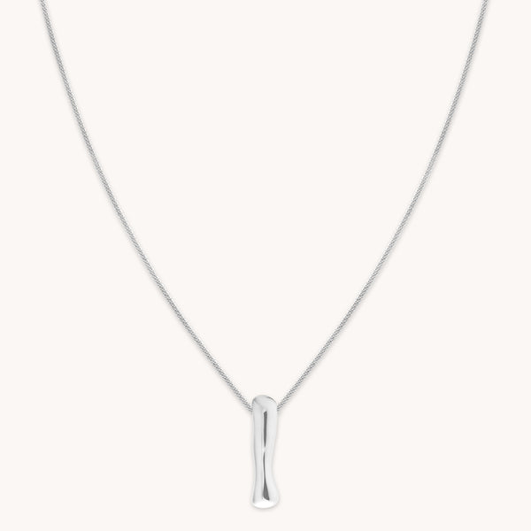 astrid & miyu I Initial Bold Pendant Necklace in Silver