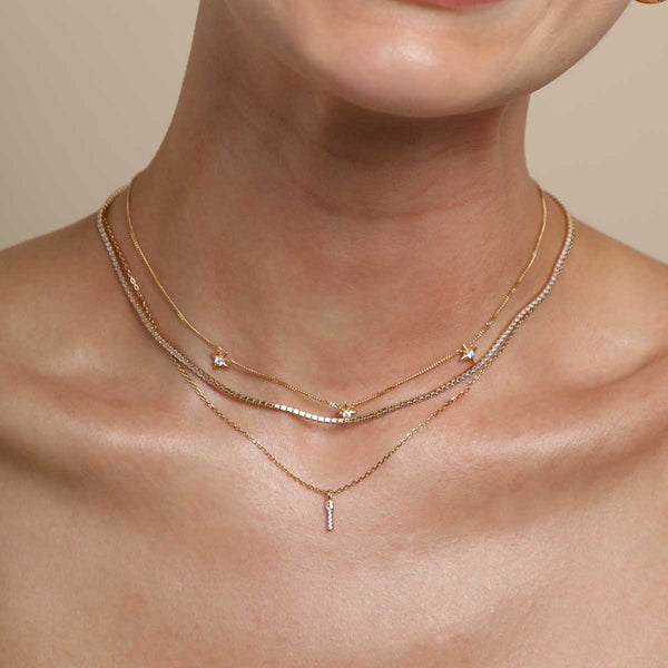 Astrid & Miyu I Initial Pavé Pendant Necklace In Gold