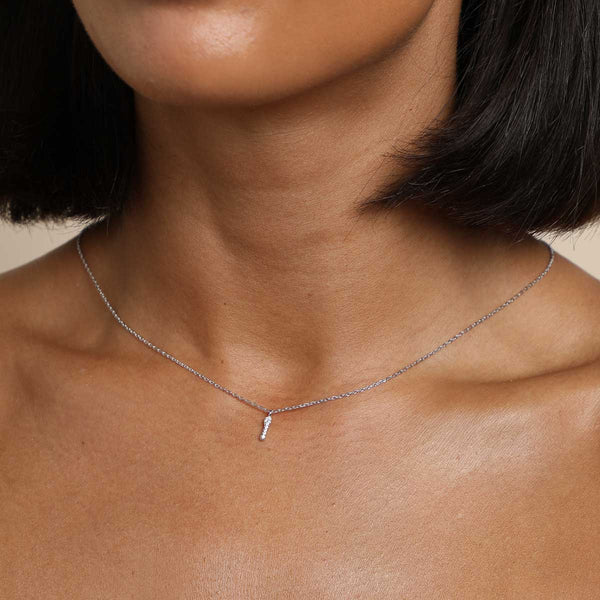 Astrid & Miyu I Initial Pavé Pendant Necklace In Silver