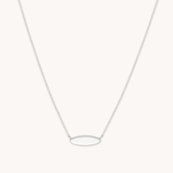 astrid & miyu ID Pendant Necklace in Solid White Gold