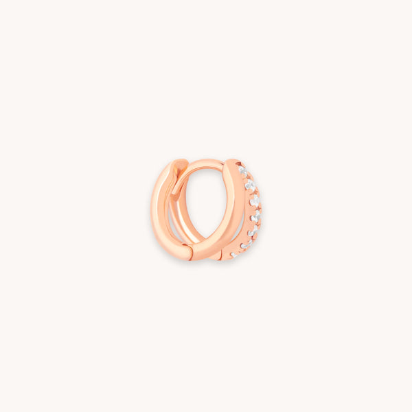 Astrid & Miyu Illusion Crystal Hoop 6.5mm In Rose Gold