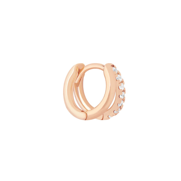 Astrid & Miyu Illusion Crystal Hoop 6.5mm In Rose Gold