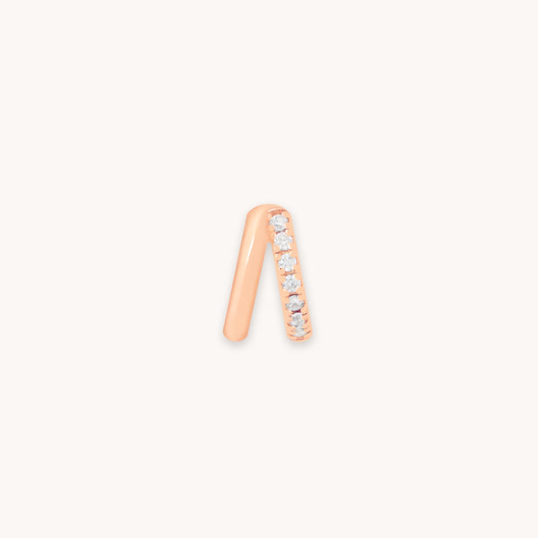 astrid & miyu Illusion Crystal Hoop 6.5mm in Rose Gold