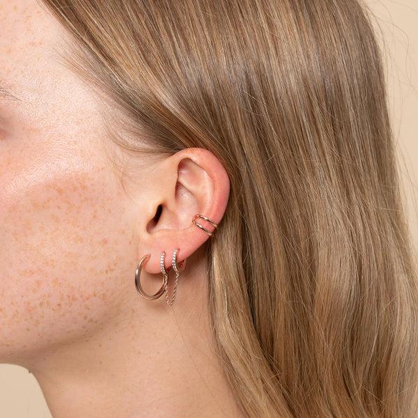 Astrid & Miyu Illusion Essential Ear Cuff In Rose Gold