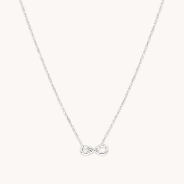 astrid & miyu Infinite Pendant Necklace in Solid White Gold
