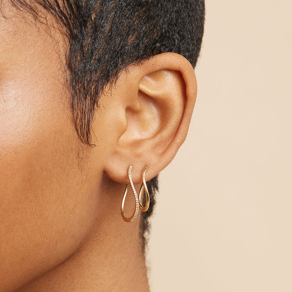 Astrid & Miyu Infinite Topaz Pavé Hoops In Solid Gold