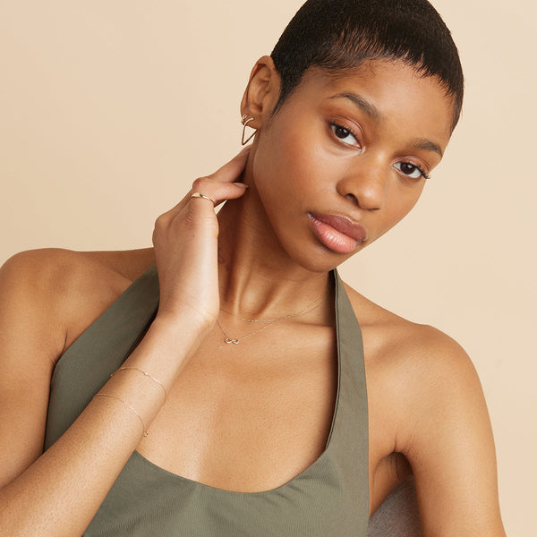 Astrid & Miyu Infinite Topaz Pavé Hoops In Solid Gold