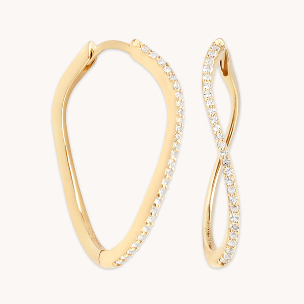 astrid & miyu Infinite Topaz Pavé Hoops in Solid Gold