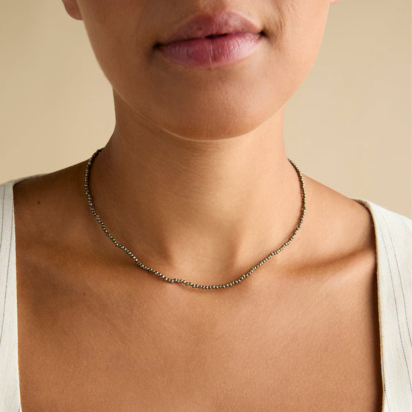 Astrid & Miyu Ironstone Gemstone Necklace In 9k White Gold