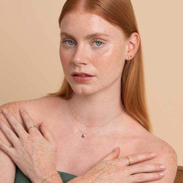 Astrid & Miyu July Ruby Birthstone Earrings In Solid Gold