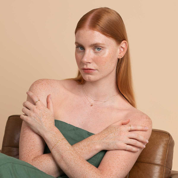 Astrid & Miyu July Ruby Birthstone Necklace In Solid Gold