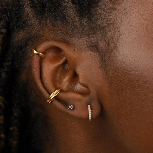 Astrid & Miyu June Birthstone Huggies In Gold With Moonstone CZ