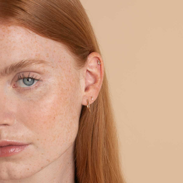 Astrid & Miyu June Moonstone Birthstone Earrings In Solid Gold