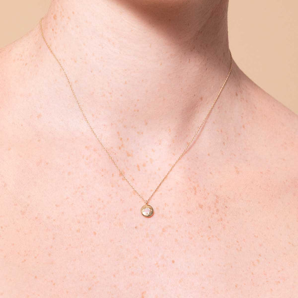 Astrid & Miyu June Moonstone Birthstone Necklace In Solid Gold