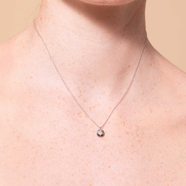 Astrid & Miyu June Moonstone Birthstone Necklace In Solid White Gold