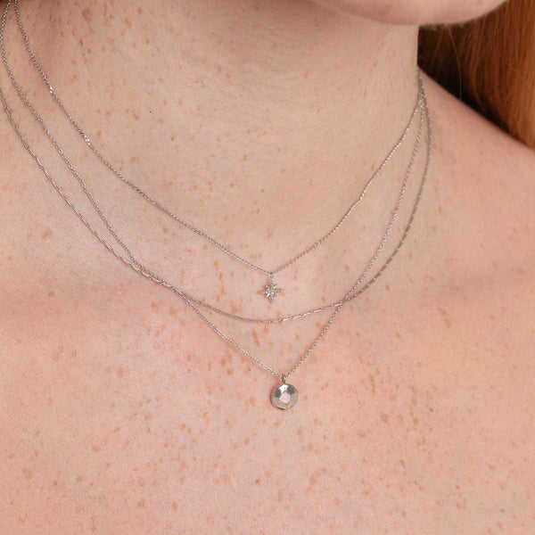 Astrid & Miyu June Moonstone Birthstone Necklace In Solid White Gold