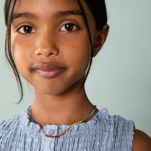 Astrid & Miyu Junior Rainbow Gemstone Necklace In 9k Gold