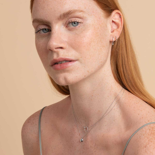 Astrid & Miyu March Aquamarine Birthstone Earrings In Solid White Gold