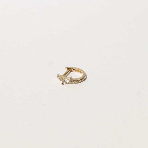 Astrid & Miyu Marquise Gem Piercing Hoop In Solid Gold