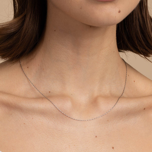 Astrid & Miyu Marylebone Chain Necklace In 9k White Gold