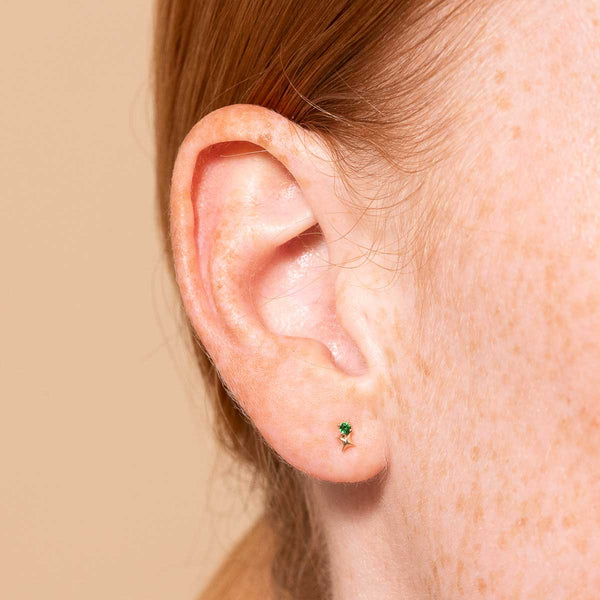 Astrid & Miyu May Tsavorite Birthstone Earrings In Solid Gold