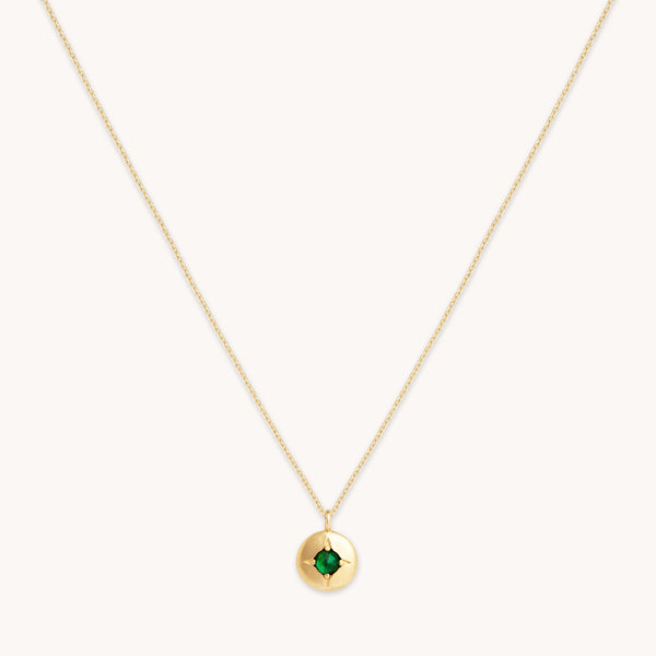 astrid & miyu May Tsavorite Birthstone Necklace in Solid Gold
