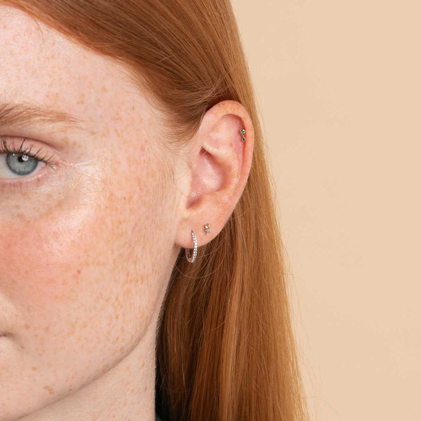 Astrid & Miyu November Citrine Birthstone Earrings In Solid White Gold