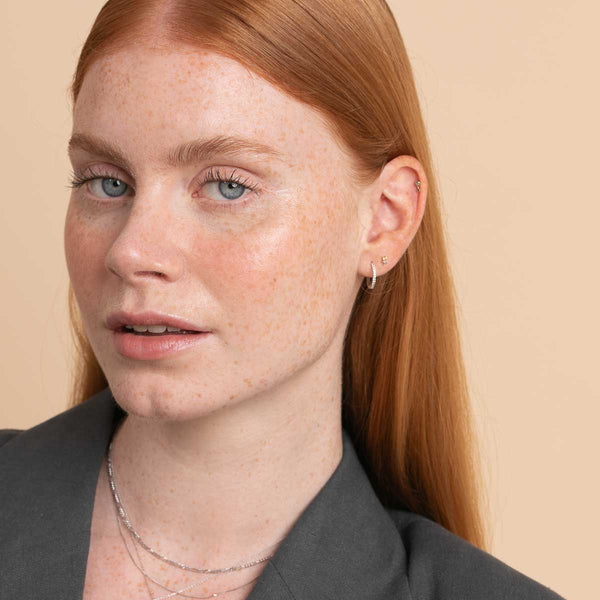 Astrid & Miyu November Citrine Birthstone Earrings In Solid White Gold